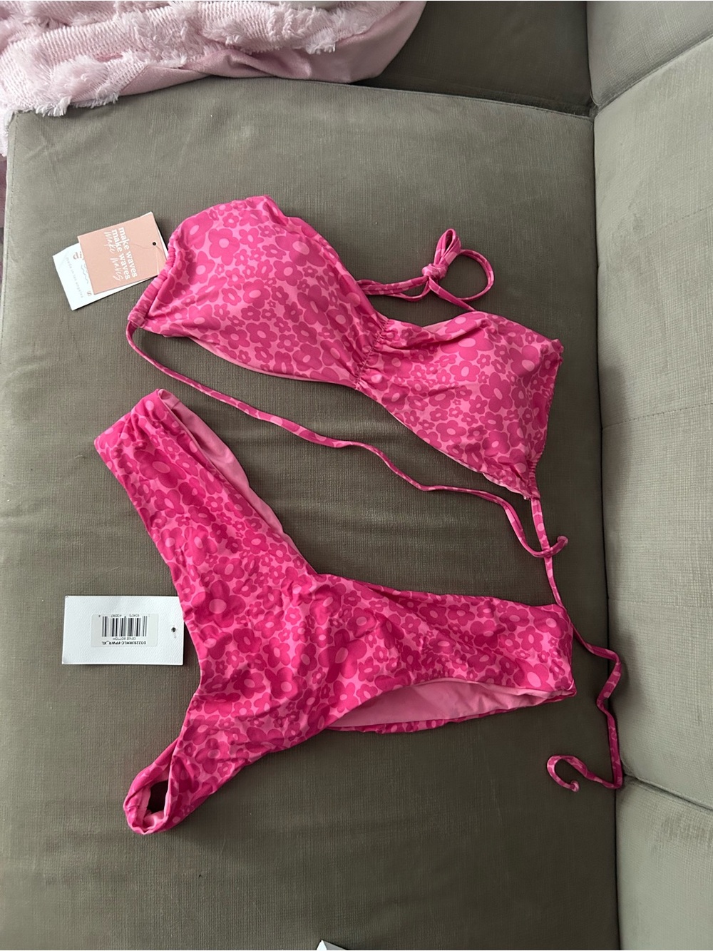 Dippin' Daisy's Hot Pink Floral Hipster Bikini Bottoms